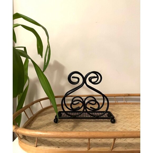 Home Basics Scroll Collection Black Steel Napkin Holder - Picture 5 of 7